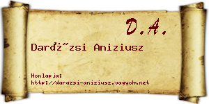 Darázsi Aniziusz névjegykártya